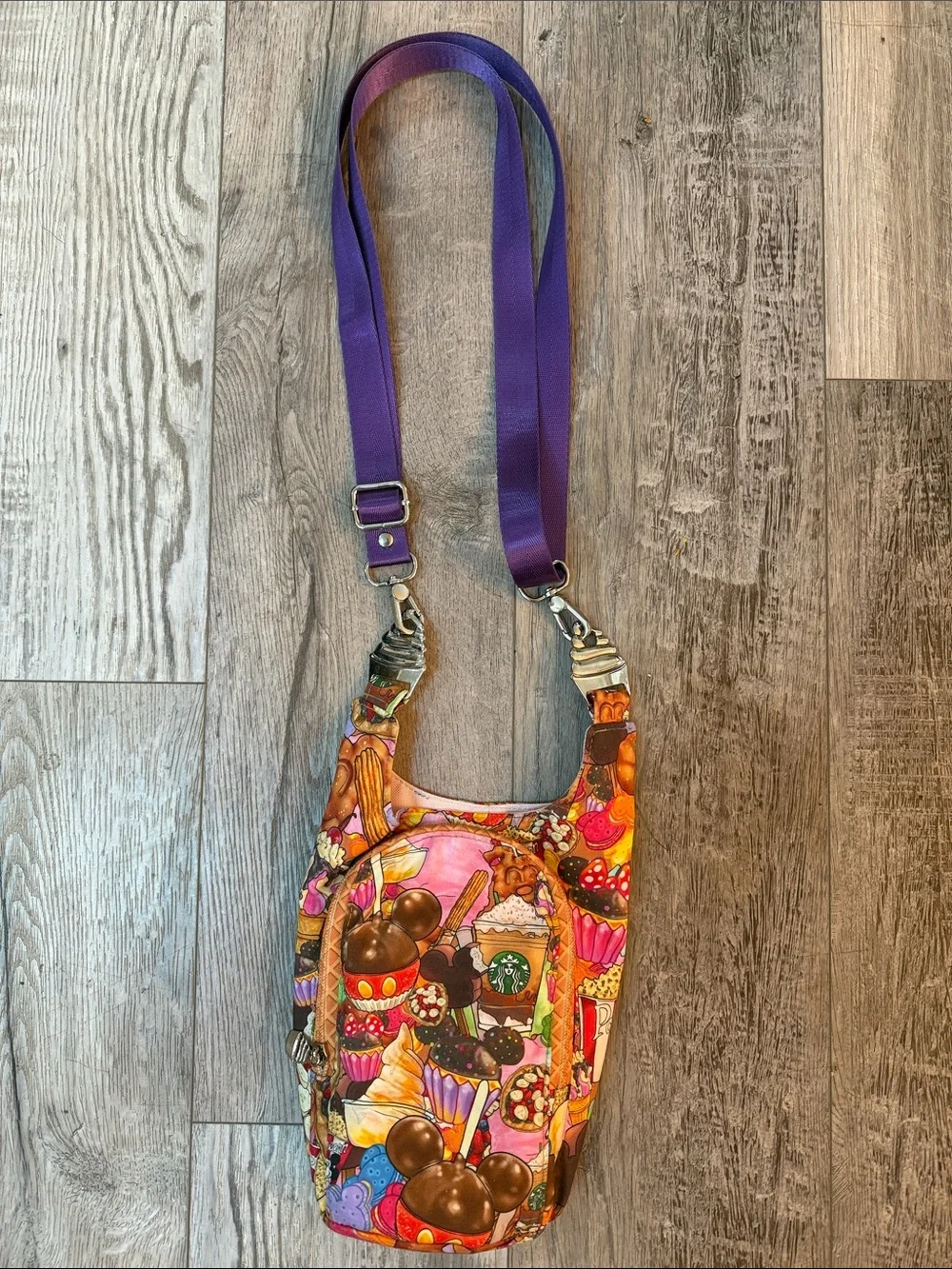Disney Micky Mouse ears, Starbucks & Ice cream Crossbody Bag in Purples&Pink